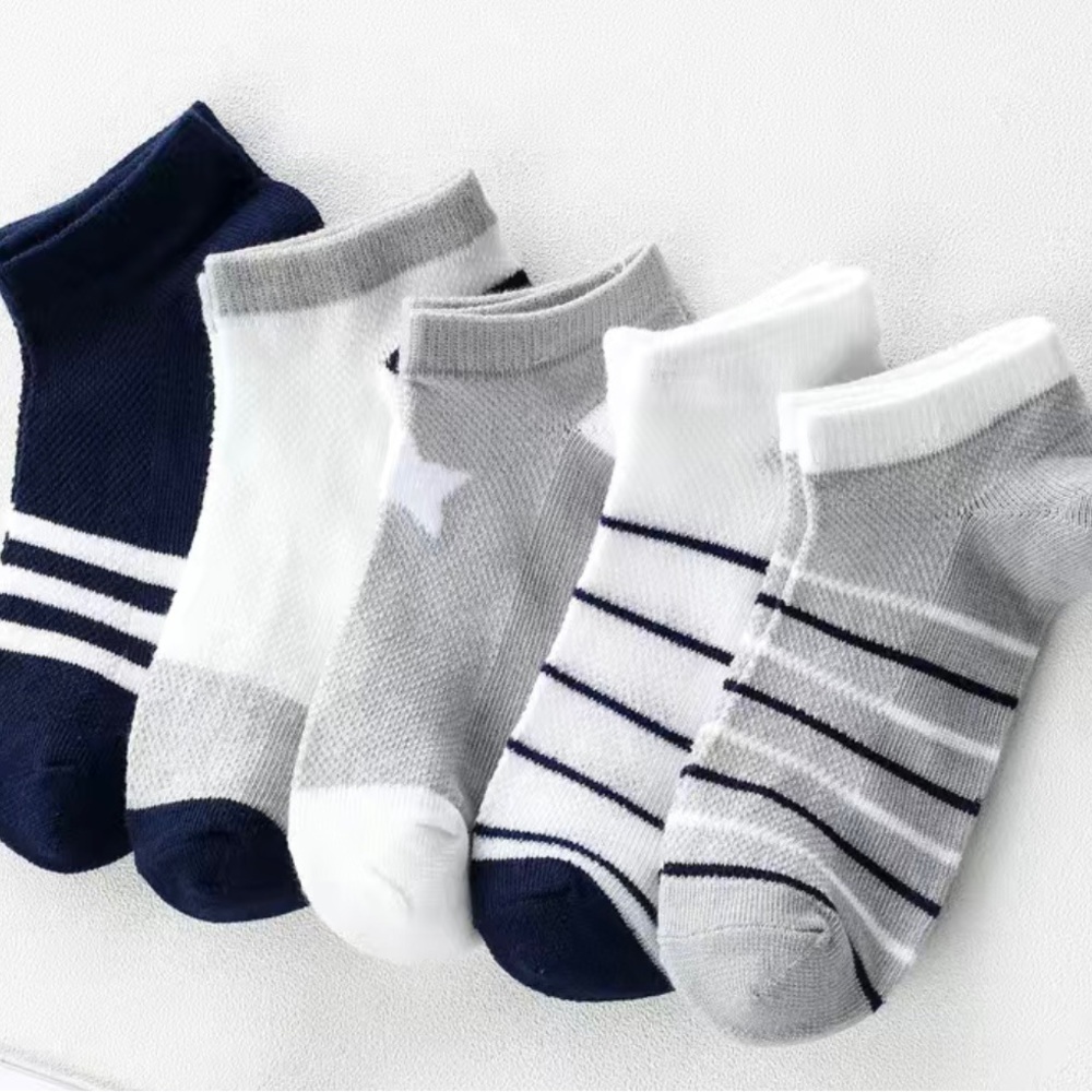Kid’s Ankle Cotton Socks 5 Pairs, European,  size 1-2 years